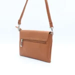 Pochette bandoulière femme Flora & Co effet cuir grainé - camel - sans-taille