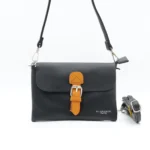 Pochette bandoulière femme Flora & Co effet cuir grainé - noir - sans-taille