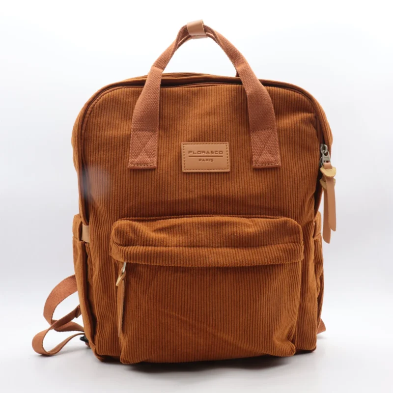 Sac à dos velours côtelé - Flora & Co - camel - sans-taille