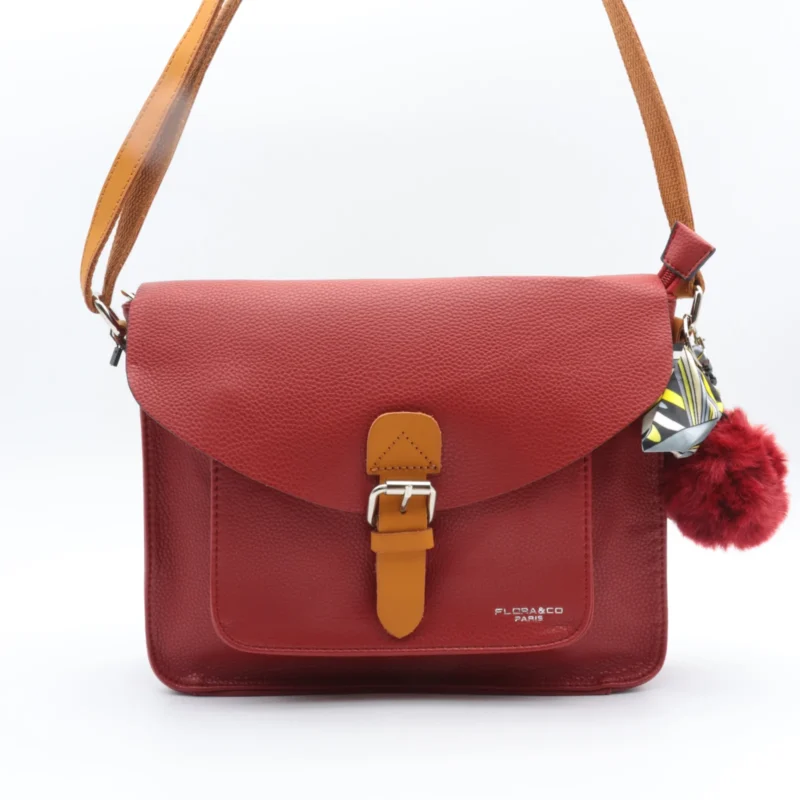 Grand sac bandoulière à rabat - Flora & Co - rouge-fonce - sans-taille