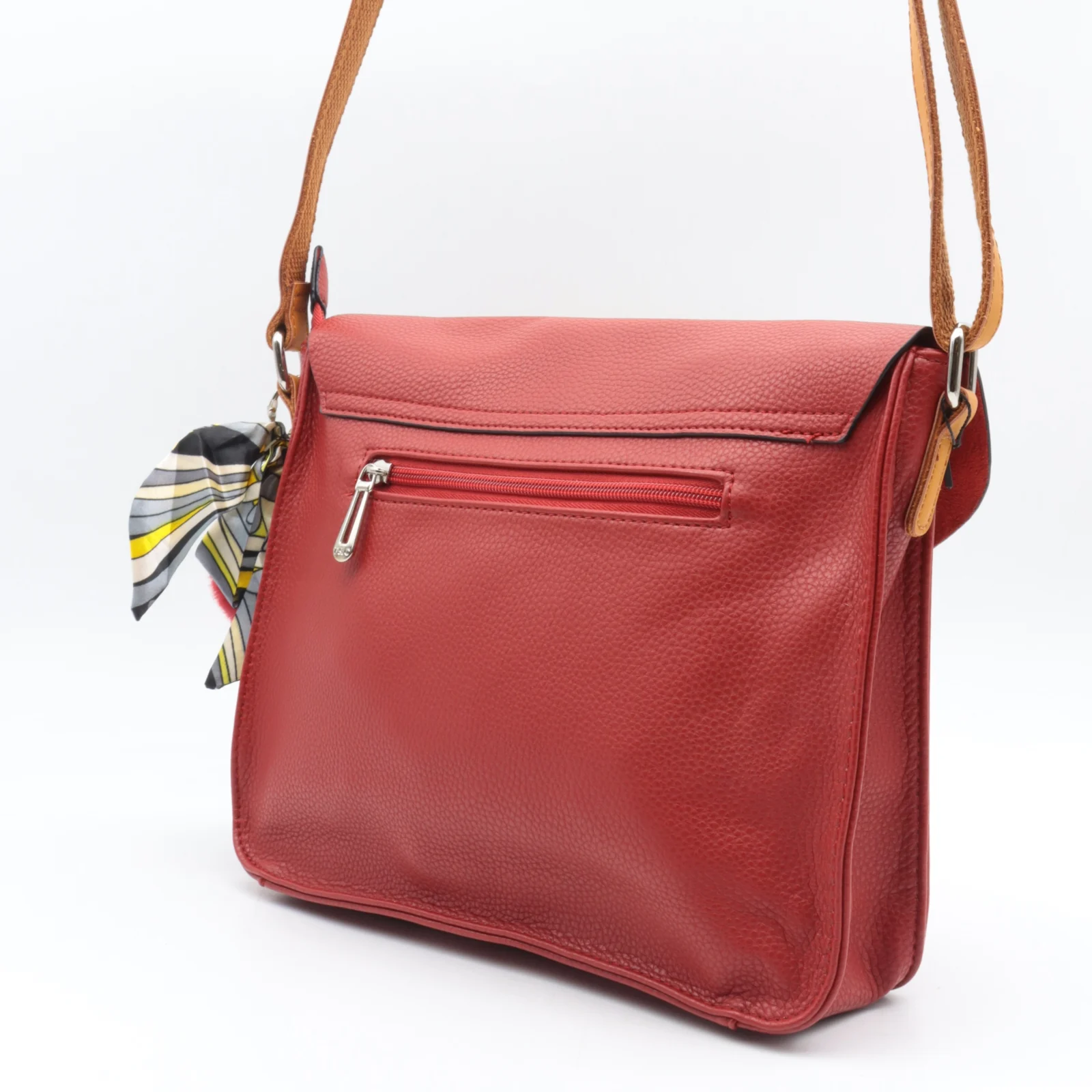Grand sac bandoulière à rabat - Flora & Co - rouge-fonce - sans-taille