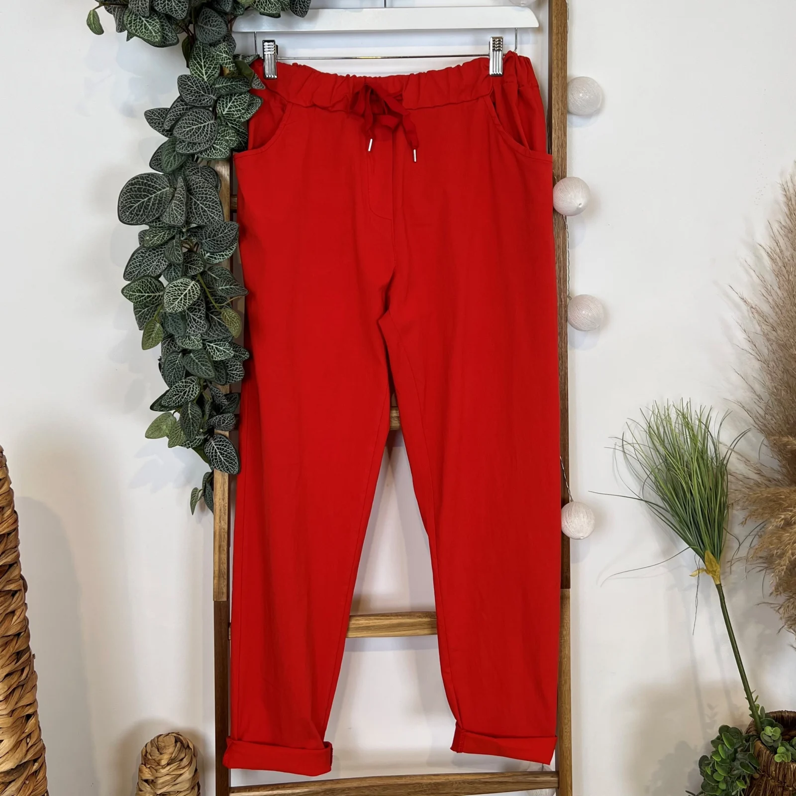 Pantalon stretch "Made in Italie" - rouge - taille-unique-grande-taille