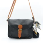 Sac cartable vintage - Flora & Co - noir-camel - taille-unique