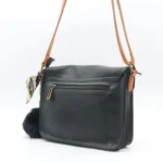 Sac cartable vintage - Flora & Co - noir-camel - taille-unique