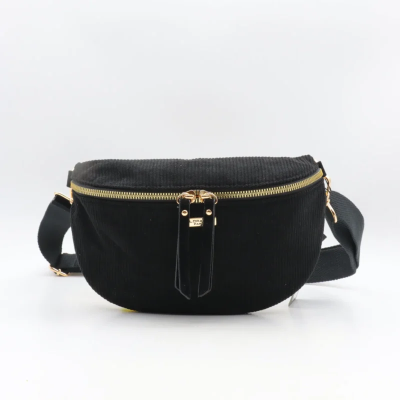 Grande banane femme en velours côtelé Flora & Co - noir - sans-taille