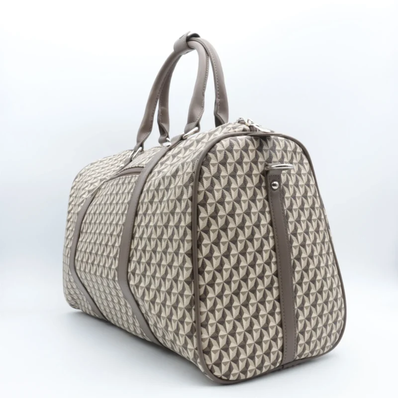 Sac de voyage imprimé géométrique - taupe - sans-taille