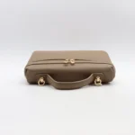 Sac à main rigide plat - taupe - sans-taille