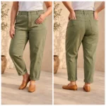 Jean Mom Fit femme marine taille élastiquée VOGGO T42-T50 - kaki - 50
