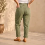 Jean Mom Fit femme marine taille élastiquée VOGGO T42-T50 - kaki - 50