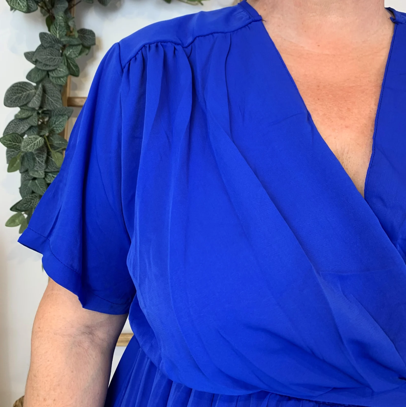 Zz006- Robe plissée Christy - bleu-royal - 52