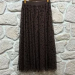 Jupe longue femme en tulle léopard CHRISTY T40-T48 - marron - 42