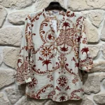 Blouse imprimée palmiers (T44-T52) - bordeaux - 52