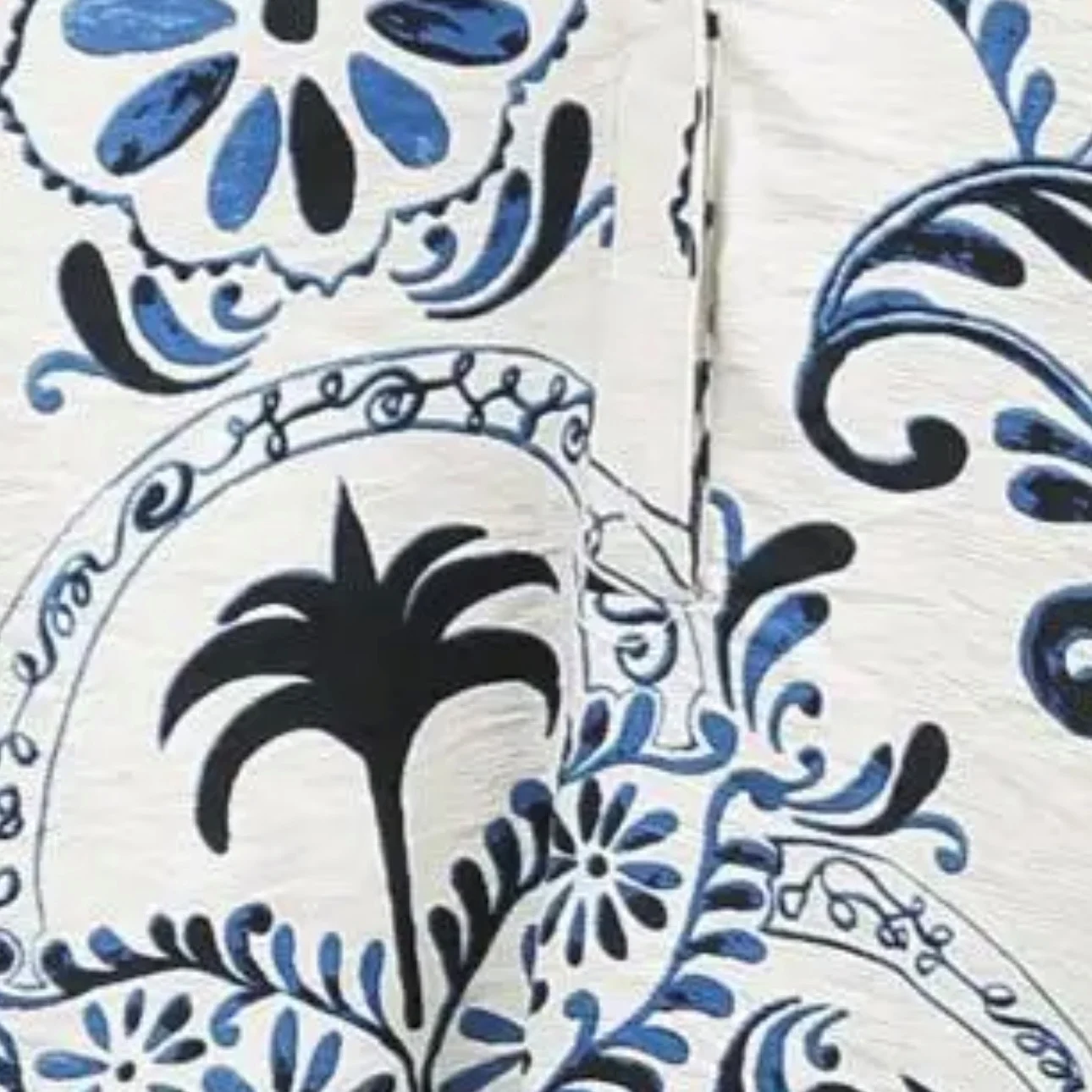 Blouse imprimée palmiers (T44-T52) - marine - 52