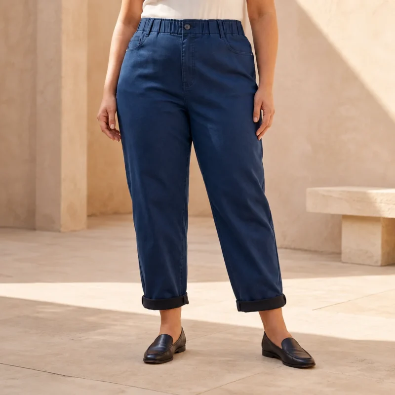 Jean VOGGO Mom Fit Taille Élastiquée - marine - 50