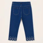 Jean VOGGO 7/8ème droit brodé - denim - 50