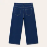 Jean wide leg à boutons dorés - denim-fonce - 50