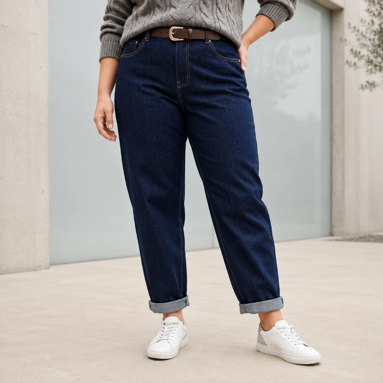 Jean Mom avec ceinture - VOGGO
