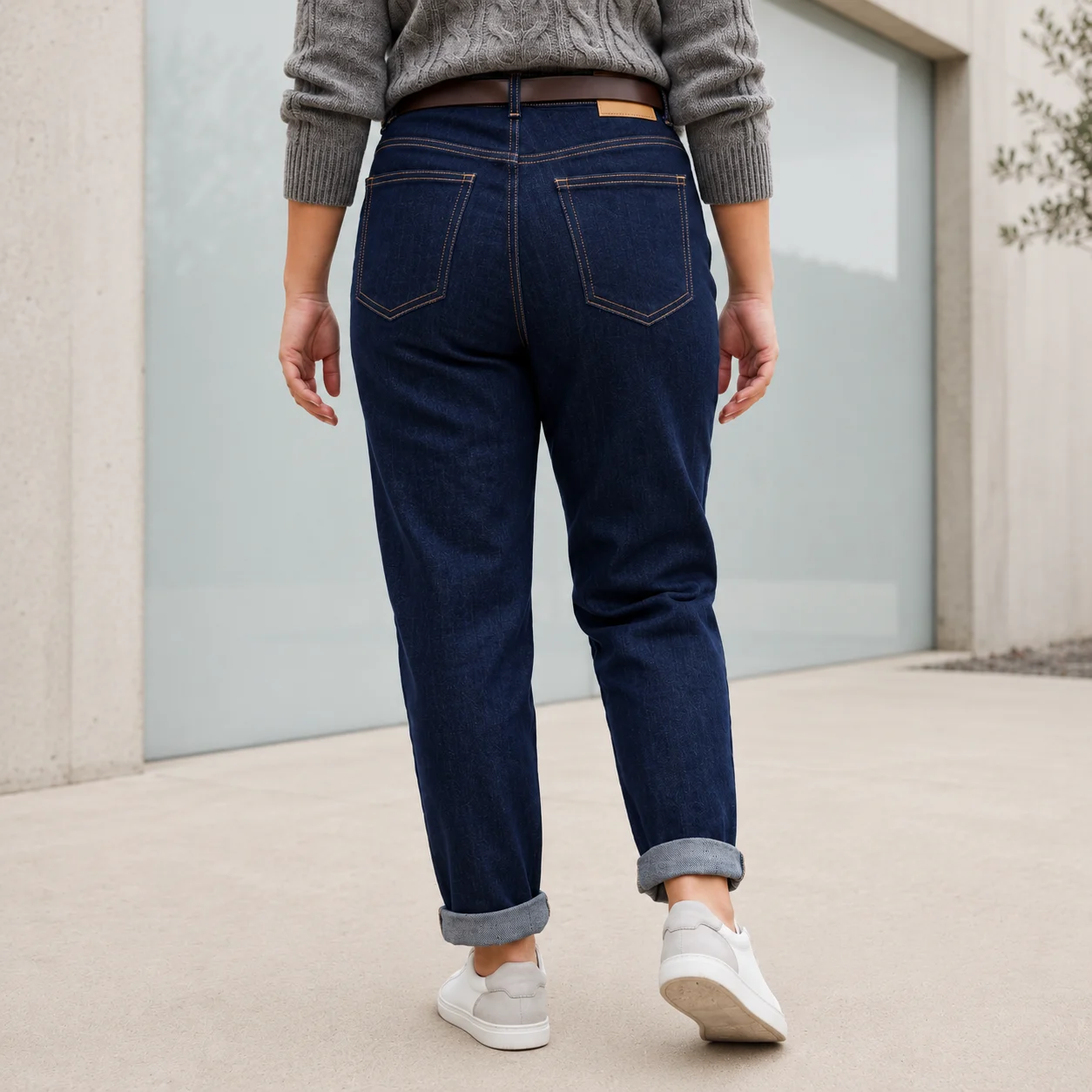 Jean Mom Fit VOGGO avec ceinture - denim-fonce - 50
