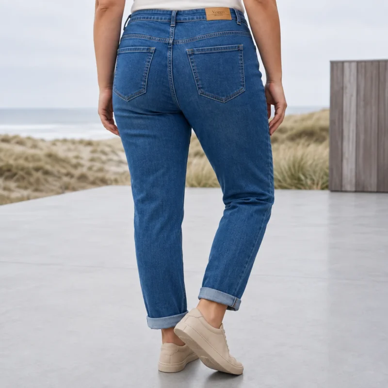 Jean Mom Fit VOGGO bleu avec revers - denim - 50
