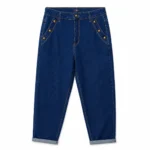 Jean Mom Fit à boutons dorés - denim - 50