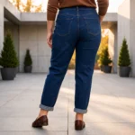 Jean Mom Fit à boutons dorés - denim - 50