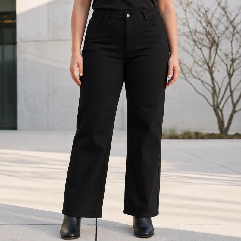 Jean Wide Leg noir - VOGGO