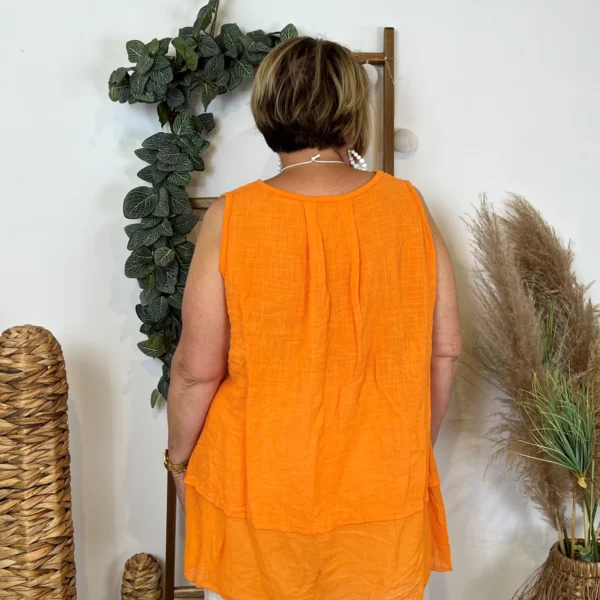 Z166- Debardeur coton (Gt) - orange - taille-unique-grande-taille
