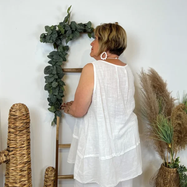 Z166- Debardeur coton (Gt) - blanc - taille-unique-grande-taille