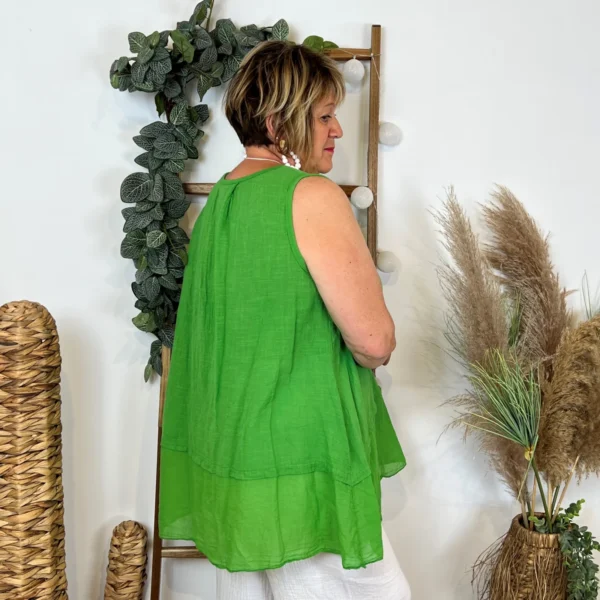 Z166- Debardeur coton (Gt) - vert-bresil - taille-unique-grande-taille