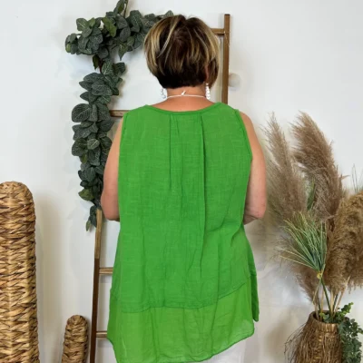 Z166- Debardeur coton (Gt) - vert-bresil - taille-unique-grande-taille