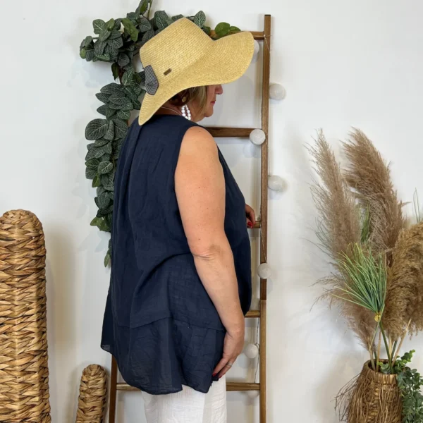 Z166- Debardeur coton (Gt) - marine - taille-unique-grande-taille