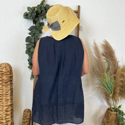 Z166- Debardeur coton (Gt) - marine - taille-unique-grande-taille