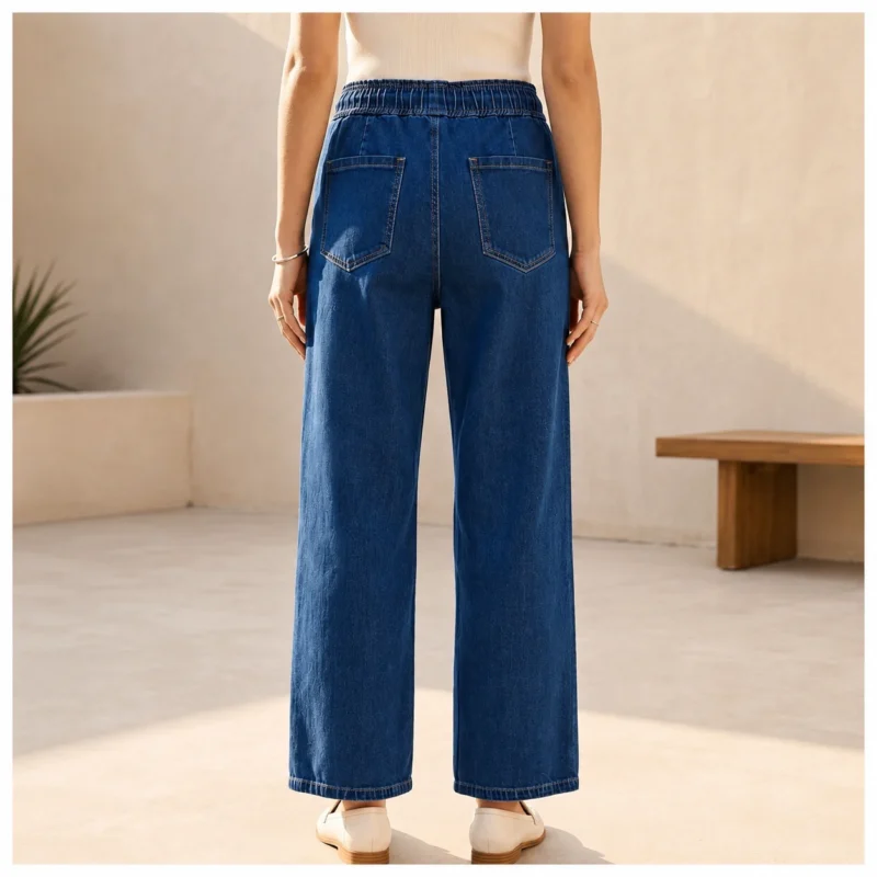 Jean Wide Leg taille élastiquée - denim - 44