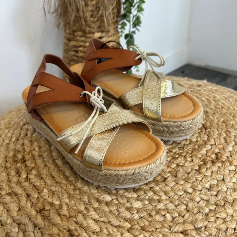 R560- Espadrilles Plateforme - dore-camel - 41