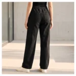 Jean Wide Leg taille élastiquée - noir - 44