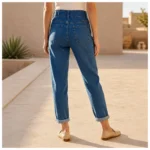 Jean Mom à taille élastiquée - VOGGO