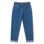 Jean Mom Fit à taille élastiquée - denim - 44