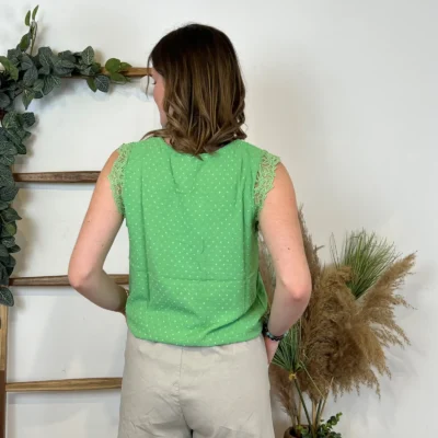 N671- Robe Melya Haut smocké (T34/T40) - vert-bresil - 42