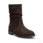 Bottines souples femme effet suédine T36-41 - marron - 41