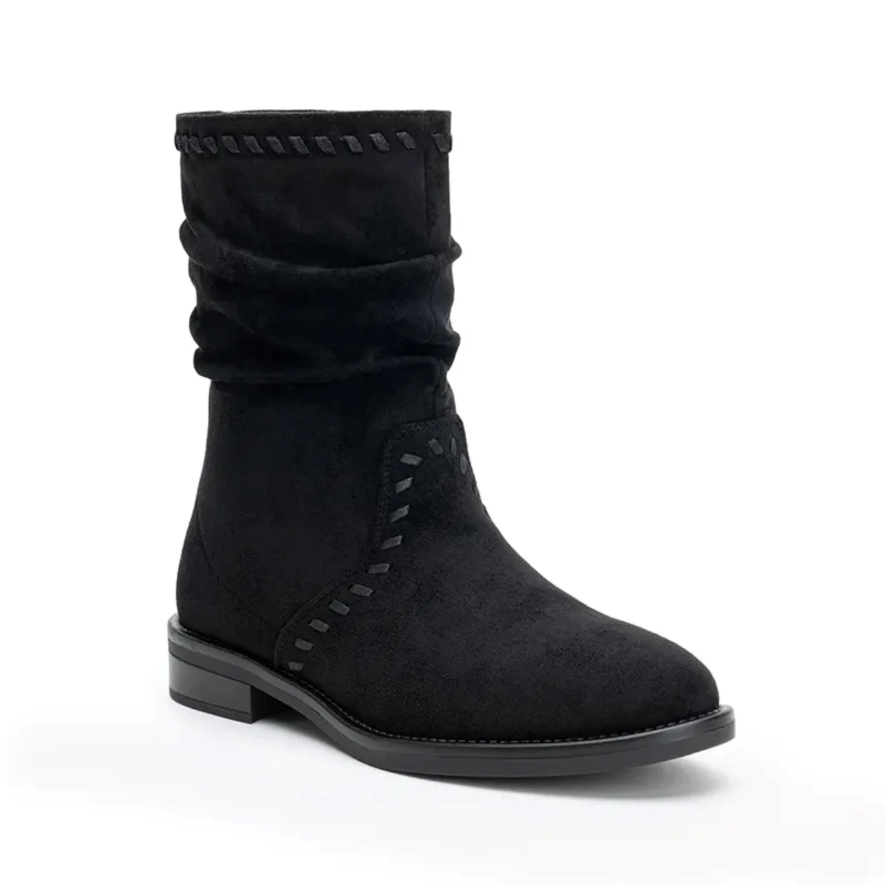 Bottines souples femme effet suédine - noir - 41