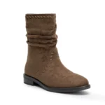 Bottines souples femme effet suédine T36-41 - taupe - 41