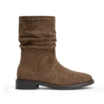 Bottines souples femme effet suédine T36-41 - taupe - 41