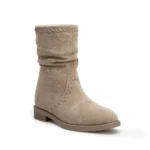 Bottines souples femme effet suédine T36-41 - beige - 41