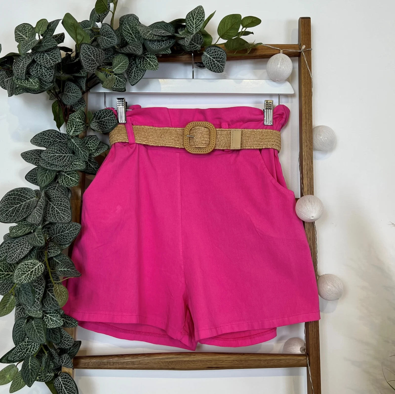 Short avec ceinture - fuchsia-fuchsia - taille-unique