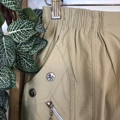 T581- Pantacourt stretch uni JST (T38-T52) - beige - 58