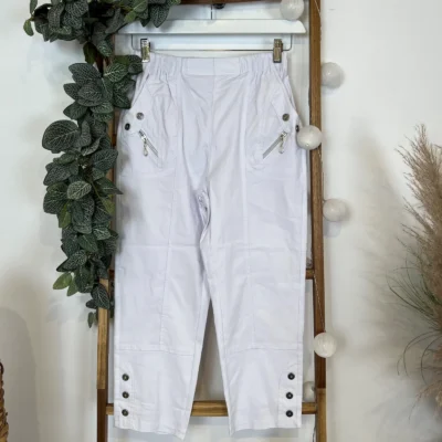 T581- Pantacourt stretch uni JST (T38-T52) - blanc - 58