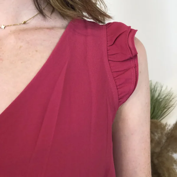 N087- Blouse unie By One (T36-T38) - fuchsia - 38