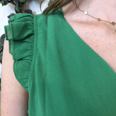 N087- Blouse unie By One (T36-T38) - vert-bresil - 38