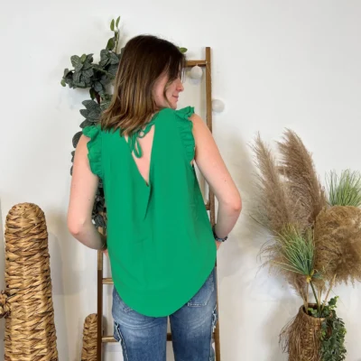 N087- Blouse unie By One (T36-T38) - vert-bresil - 38