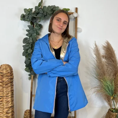 K853- Imper réversible (T36-T50) - bleu-ciel - 44